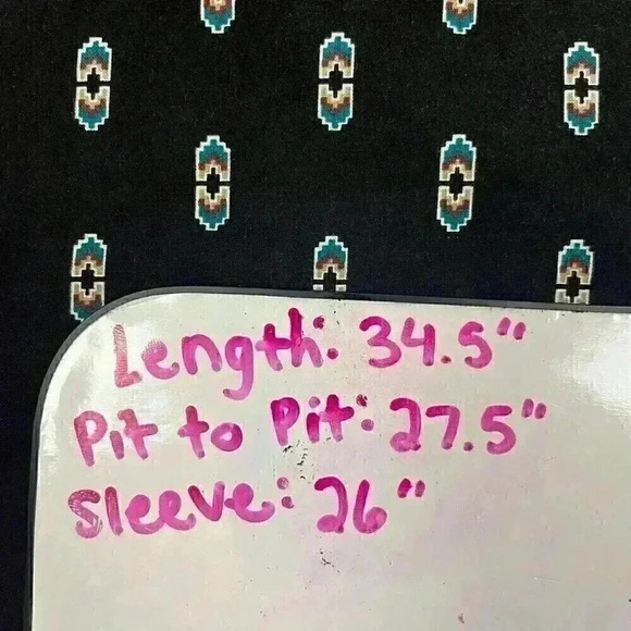 Vintage Wrangler X Long Tails Mens 18.5X36 Aztec Black Button Up Western Rodeo - Picture 7 of 15